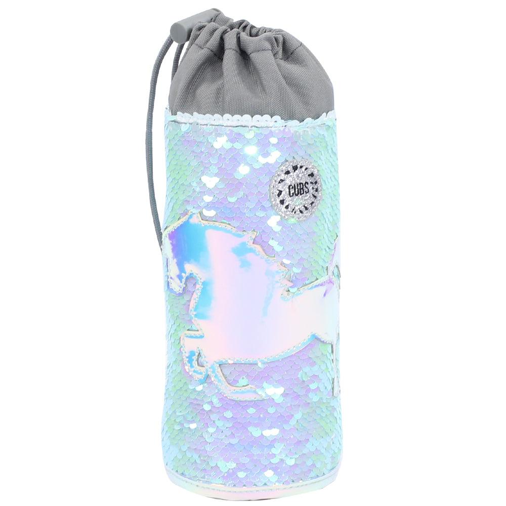CUBS Blue Sequin Water Bottle Cover