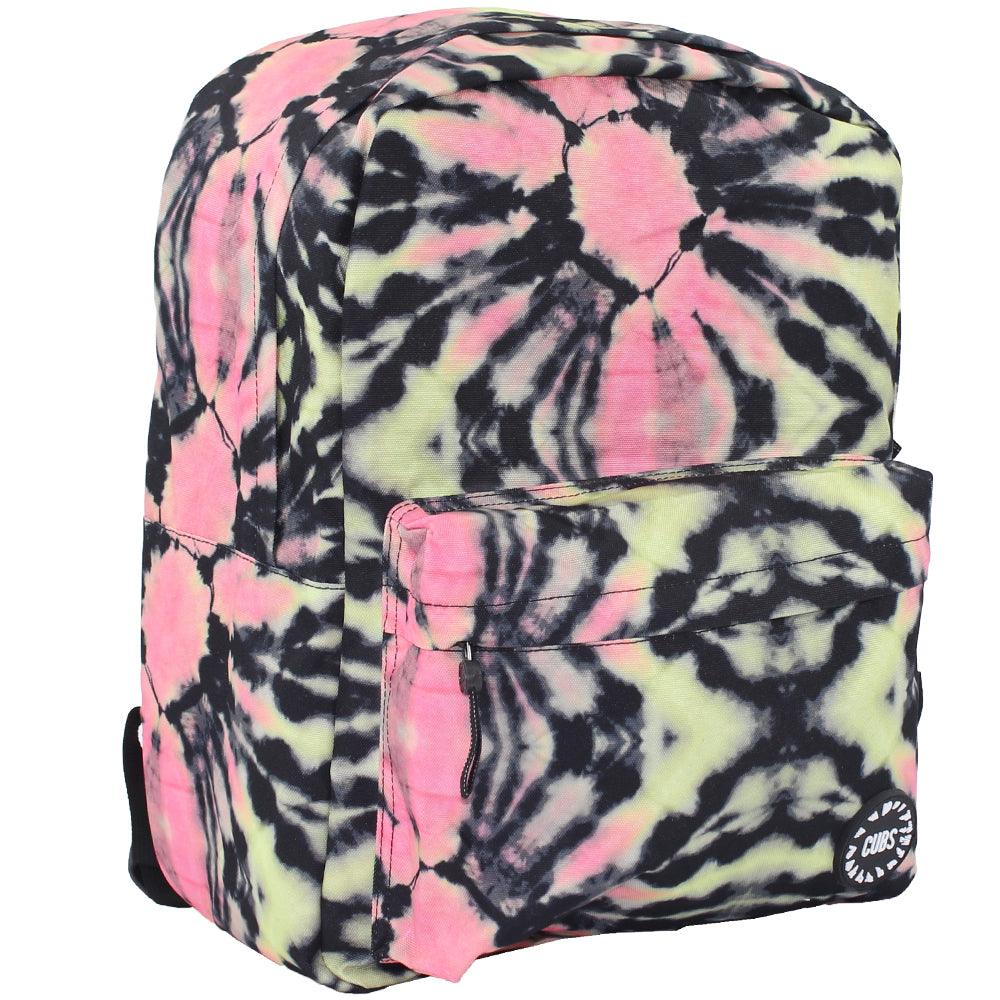 Cubs BLACK/PINK TIE DYE JUNIOR STUDENT Backpack 15-Inch - Ourkids - Cubs