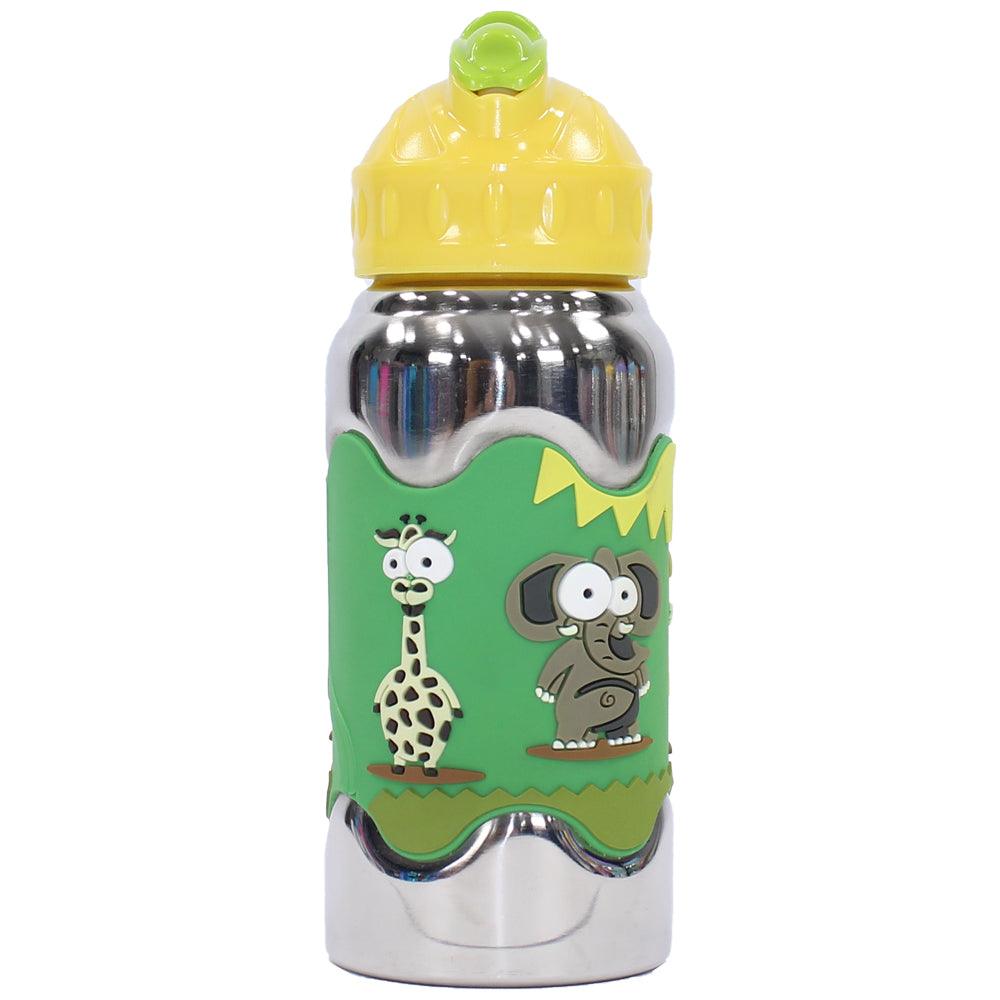 Stainless Steel Slide Out Straw Bottle 400ml (Wild Life)