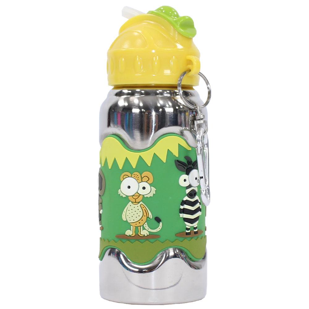 Stainless Steel Slide Out Straw Bottle 400ml (Wild Life)