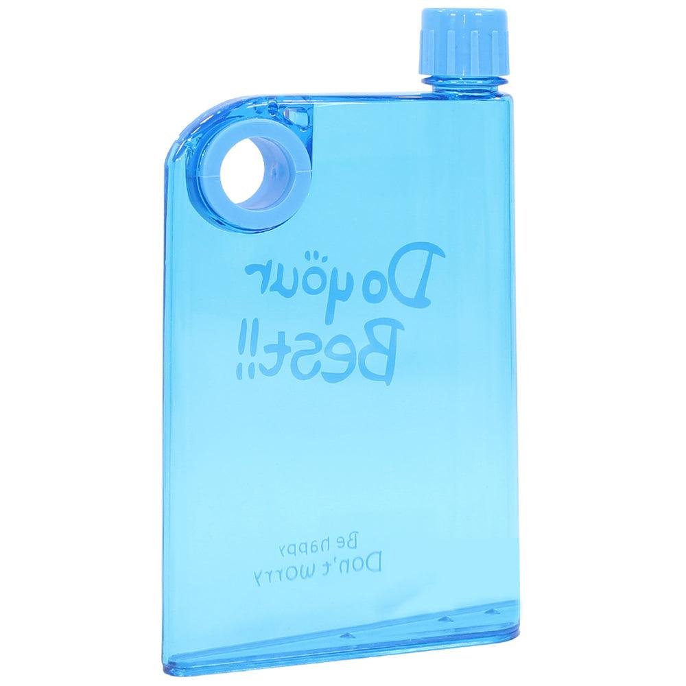 Naroote Plastic Travel Mug, Sealing Lid Flat Multifunctional Water Bottle 420 ml Capacity for School Use (Blue)