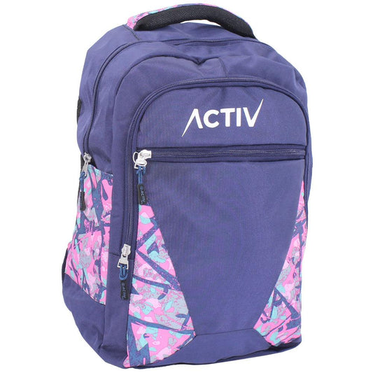Active Padded Laptop Backpack (Navy/Pink)