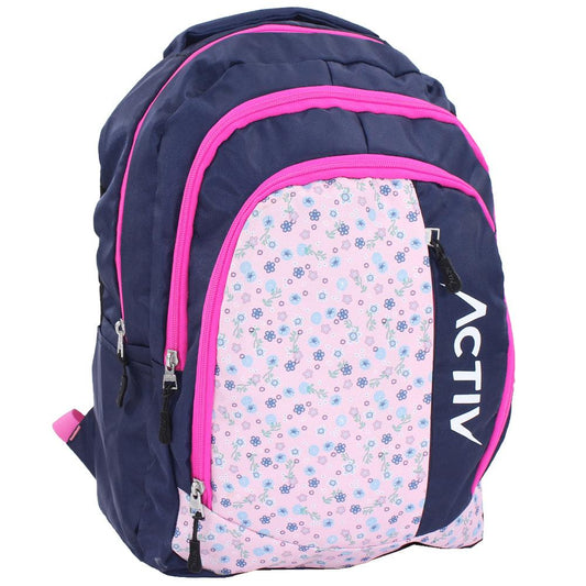 Active Padded Laptop Backpack (Navy/Pink)