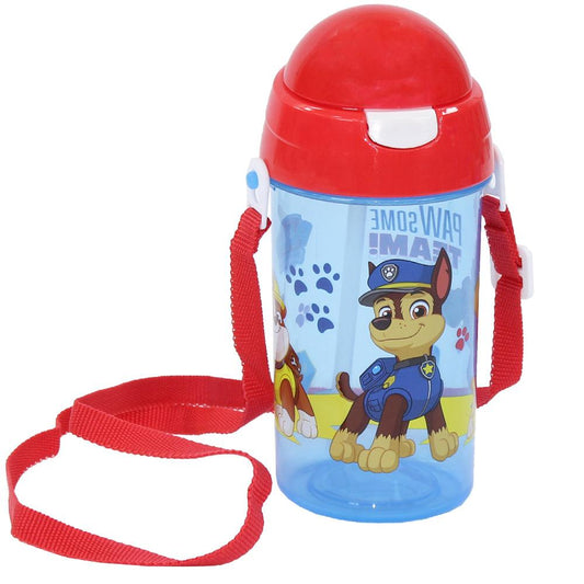 Paw Patrol Pop Up Water Bottle With Straps