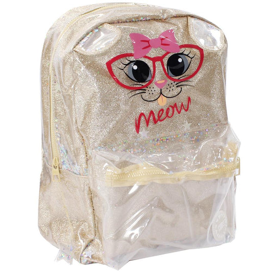 CUBS MEOW GOLD GLITTERY JUNIOR STUDENT BACKPACK