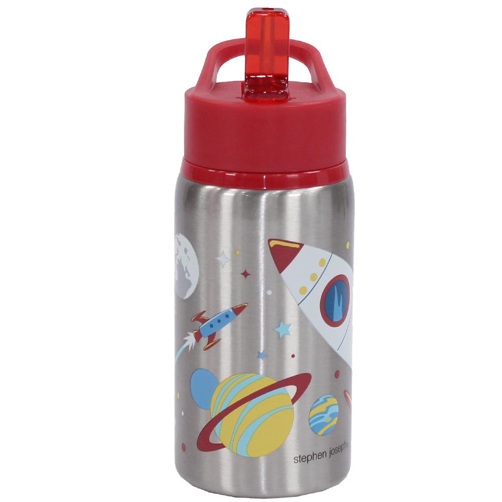 Stephen Joseph Stainless Steel Flip Top Bottle (Space) - Ourkids - Stephen Joseph